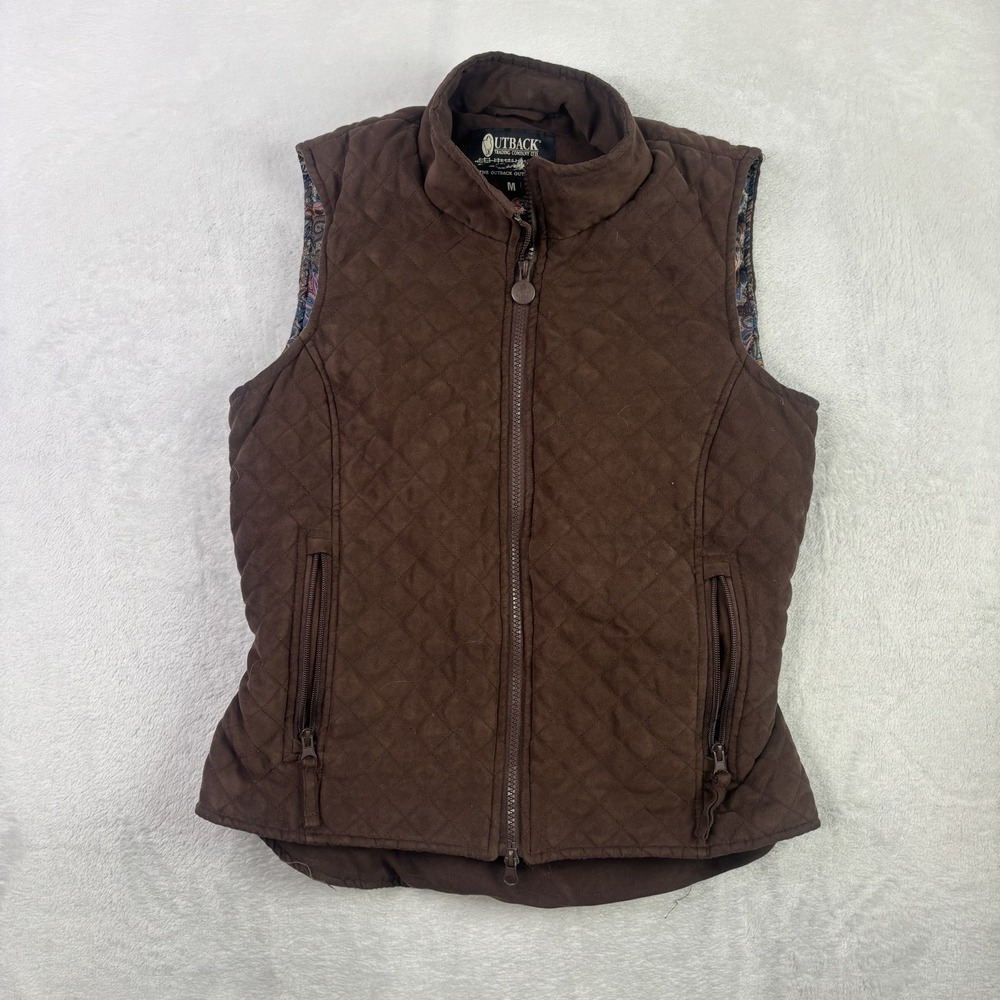 The Outback Trading Company Grand Prix Vest Brown Quilted Women's Medium